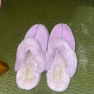 UGG Pink Purple Platform Shearling Slippers